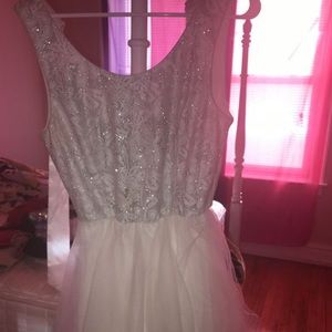 white dress (worn for graduation)